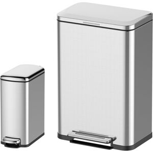 8l & 50l Square Stainless Steel Kitchen Pedal Bin Modern Rubbish Waste Dustbin 8l & 50l Square Stainless Steel Kitchen Pedal Bin Modern Rubbish Waste Dustbin