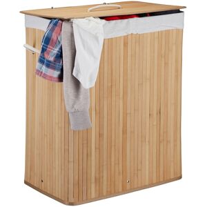 Relaxdays Laundry Basket Rectangular Clothes Container 2 Compartments Removable Liner Relaxdays Laundry Basket Rectangular Clothes Container 2 Compartments Removable Liner
