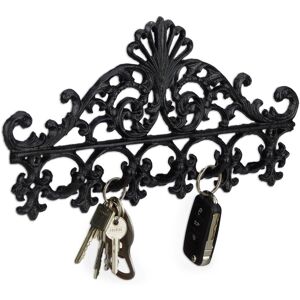 Relaxdays Set Of 4 Cast Iron Wall-Mounted Coat Rack Baroque Key Antique Style With 5 Hooks Relaxdays Set Of 4 Cast Iron Wall-Mounted Coat Rack Baroque Key Antique Style With 5 Hooks