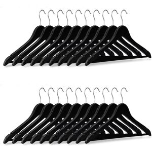 Relaxdays Coat Hangers Set 100 Pieces Black Colour Wooden Clothes Hangers 40 Cm Rail Relaxdays Coat Hangers Set 100 Pieces Black Colour Wooden Clothes Hangers 40 Cm Rail