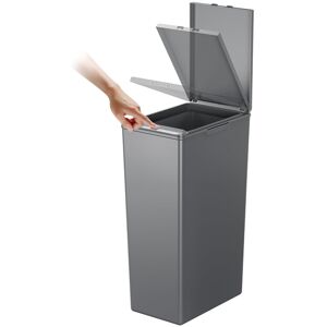 Eko Morandi 40l Kitchen Recycling Bin With Touch-Top Lid, Slim Plastic Rubbish Eko Morandi 40l Kitchen Recycling Bin With Touch-Top Lid, Slim Plastic Rubbish