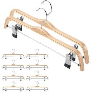 Sodial 10 Pack Solid Finish Wooden Trousers/skirt Hangers With -Rust Clips Coat5540 Sodial 10 Pack Solid Finish Wooden Trousers/skirt Hangers With -Rust Clips Coat5540