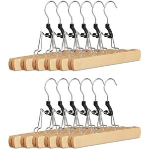 Relaxdays Coat Hangers Non-Slip Hanger Set Natural Wooden Trouser Hangers Heavy-Duty Relaxdays Coat Hangers Non-Slip Hanger Set Natural Wooden Trouser Hangers Heavy-Duty