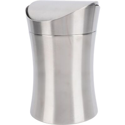 Desk Trash Can With Swing Lid 304 Stainless Steel Small Waste Bin For Household Desk Trash Can With Swing Lid 304 Stainless Steel Small Waste Bin For Household