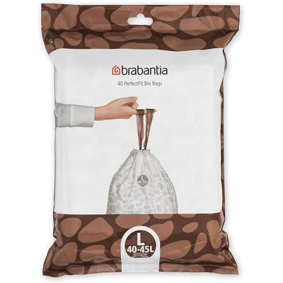 Brabantia 138645 Perfectfit Bin Liners (Size L/40-45 Litre) Thick Plastic Trash Brabantia 138645 Perfectfit Bin Liners (Size L/40-45 Litre) Thick Plastic Trash