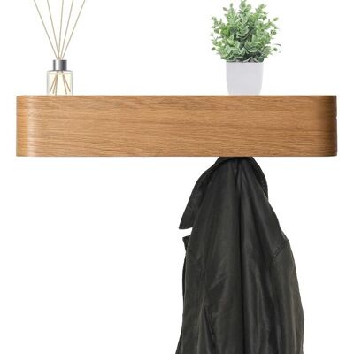 Magna Retail Wall Mounted Coat Rack 5 Hidden Hooks Top Shelf Clothes Key Hanger Oak Veneer Magna Retail Wall Mounted Coat Rack 5 Hidden Hooks Top Shelf Clothes Key Hanger Oak Veneer