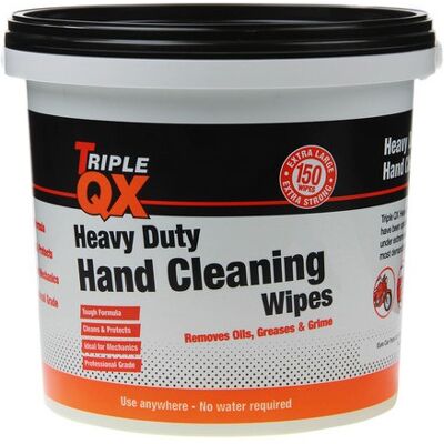 Heavy Duty Hand Cleaning Wipes 150 Pieces X6 Tub Removes Oil - Triple Qx Hc8137 Heavy Duty Hand Cleaning Wipes 150 Pieces X6 Tub Removes Oil - Triple Qx Hc8137