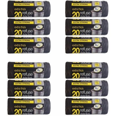 400x Tidyz Extra Thick Strong Refuse Kitchen Household Bin Liners Bags Sacks 70l 400x Tidyz Extra Thick Strong Refuse Kitchen Household Bin Liners Bags Sacks 70l