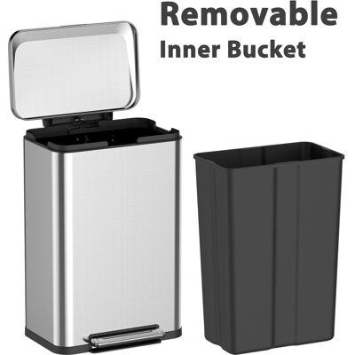 Foot Pedal Bin Stainless Steel Waste Rubbish Lid Kitchen Garbage Bins 8l & 50l Foot Pedal Bin Stainless Steel Waste Rubbish Lid Kitchen Garbage Bins 8l & 50l