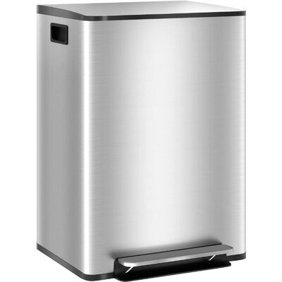 Homcom 60l Dual Compartment Stainless Steel Bin With Deodorizer Holders Silver Tone Homcom 60l Dual Compartment Stainless Steel Bin With Deodorizer Holders Silver Tone