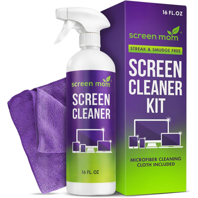 Screen Mom Screen Cleaner Spray And Wipe Microfiber Cloth 16oz Streak Free Formu Screen Mom Screen Cleaner Spray And Wipe Microfiber Cloth 16oz Streak Free Formu