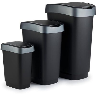 Rotho - Twist - 10L 25L 50L - Waste Bin Set Rotho - Twist - 10L 25L 50L - Waste Bin Set