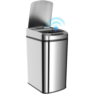 Homcom 12l Sensor Bin, Automatic Touchless Motion Sensor Kitchen Bin, Silver Homcom 12l Sensor Bin, Automatic Touchless Motion Sensor Kitchen Bin, Silver