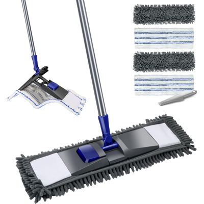 Branded Microfibre Mop, Flat Mop With 4 Reusable Pads, Long Handled Floor Mops For Hard Branded Microfibre Mop, Flat Mop With 4 Reusable Pads, Long Handled Floor Mops For Hard