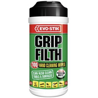 Evo Stik Evo-Stik 100 Grip Filth Hand Cleaning Wipes Surface Wipe & Tools Cleaning Wipes Evo Stik Evo-Stik 100 Grip Filth Hand Cleaning Wipes Surface Wipe & Tools Cleaning Wipes