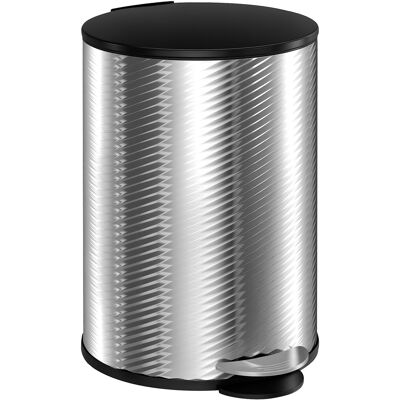 Homcom 20l Kitchen Pedal Bin, Stainless Steel Bin With Soft-Close Lid, Silver Homcom 20l Kitchen Pedal Bin, Stainless Steel Bin With Soft-Close Lid, Silver