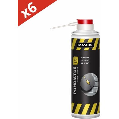 6x Maston 3650201 Air Spray 300ml 0.3l 8 Bar Duster Can Electrical Cleaning 6x Maston 3650201 Air Spray 300ml 0.3l 8 Bar Duster Can Electrical Cleaning