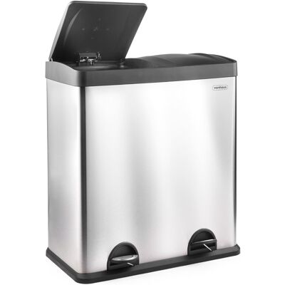 Vonhaus - Recycling Pedal Bin - 60L - 2 Compartments - Bin Vonhaus - Recycling Pedal Bin - 60L - 2 Compartments - Bin
