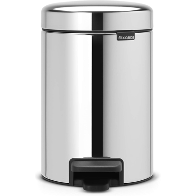 Brabantia Newicon Pedal Bin 3 L (Brilliant Steel) Soft-Closure Bathroom Rubbish Brabantia Newicon Pedal Bin 3 L (Brilliant Steel) Soft-Closure Bathroom Rubbish