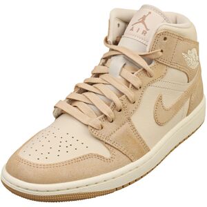 Nike Air Jordan 1 Mid Se Womens Fashion Trainers In Light Brown - 8.5 Uk Nike Air Jordan 1 Mid Se Womens Fashion Trainers In Light Brown - 8.5 Uk