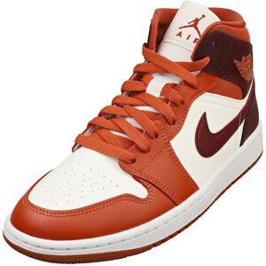 Nike Air Jordan 1 Mid Womens Fashion Trainers In White Brown - 4 Uk Nike Air Jordan 1 Mid Womens Fashion Trainers In White Brown - 4 Uk