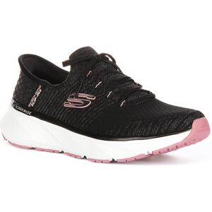 Skechers Edgeride Impression Relax Fit Vegan Womens Trainer Black Pink Uk 3 - 8 Skechers Edgeride Impression Relax Fit Vegan Womens Trainer Black Pink Uk 3 - 8