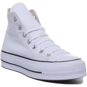 Converse A Ct As Lift Hi Lace Up Womens Trainer In White Uk 2- 9 Converse A Ct As Lift Hi Lace Up Womens Trainer In White Uk 2- 9