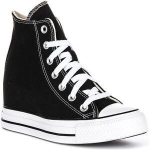 Converse A11909c Wedge Platform Hi Womens Trainer In Black White Uk 3 - 8 Converse A11909c Wedge Platform Hi Womens Trainer In Black White Uk 3 - 8