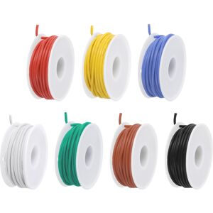 Uxcell 18 Gauge Silicone Wire 18awg High Temp Wire Spool 7 Color 7.5m/24.6ft 7pcs Uxcell 18 Gauge Silicone Wire 18awg High Temp Wire Spool 7 Color 7.5m/24.6ft 7pcs