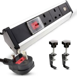 Kenable Desktop Power Pod Bench Table Mount Pdu 2 X Uk Sockets & 2 X Usb Ports Switched Kenable Desktop Power Pod Bench Table Mount Pdu 2 X Uk Sockets & 2 X Usb Ports Switched
