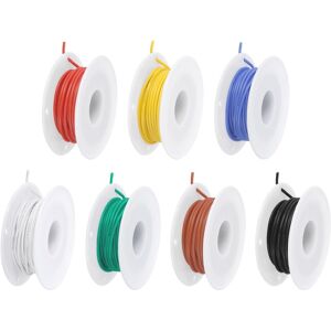 Uxcell 20 Gauge Silicone Wire 20awg High Temp Wire Spool 7 Color 7.5m/24.6ft 7pcs Uxcell 20 Gauge Silicone Wire 20awg High Temp Wire Spool 7 Color 7.5m/24.6ft 7pcs