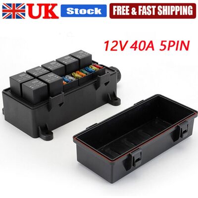 9-Way Auto Waterproof Fuse Relay Holder Box Block 40a Relays With Atc Fuse 9-Way Auto Waterproof Fuse Relay Holder Box Block 40a Relays With Atc Fuse