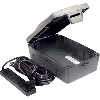 Masterplug 10m Outdoor Extension Lead 4 Gang Weatherproof Box Garden Power Kit Masterplug 10m Outdoor Extension Lead 4 Gang Weatherproof Box Garden Power Kit