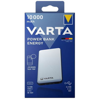 Varta Power Bank 10000 mAh - Portable Lithium Polymer Charger Varta Power Bank 10000 mAh - Portable Lithium Polymer Charger