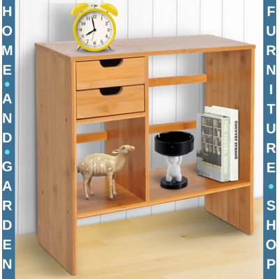 Homcom Bamboo Desk Organizer - 2 Drawers, Rotatable, Stylish Office Storage Homcom Bamboo Desk Organizer - 2 Drawers, Rotatable, Stylish Office Storage