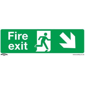 Sealey Worksafe Safety Sign - Fire Exit (Down Right) - Rigid Plastic - Pack Of 10 Sealey Worksafe Safety Sign - Fire Exit (Down Right) - Rigid Plastic - Pack Of 10