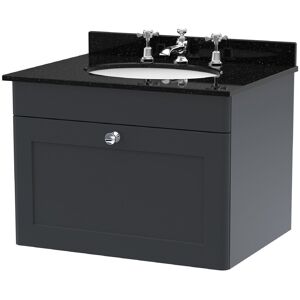 Nuie Classique Wall Hung 1-Drawer Vanity Unit With 3th Black Marble Top Basin 60 Nuie Classique Wall Hung 1-Drawer Vanity Unit With 3th Black Marble Top Basin 60