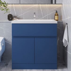 Hudson Reed Urban Floor Standing 2-Door Vanity Unit Basin 1 Satin Blue 800mm Hudson Reed Urban Floor Standing 2-Door Vanity Unit Basin 1 Satin Blue 800mm