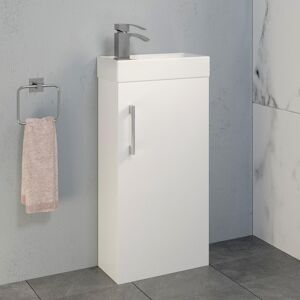 Affine White Gloss Cloakroom 400mm Vanity Unit Basin Sink Mixer Tap Waste Modern Affine White Gloss Cloakroom 400mm Vanity Unit Basin Sink Mixer Tap Waste Modern