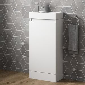 Affine Gloss White Floor Standing 400mm Slim Vanity Unit Basin Sink Cloakroom Bathroom Affine Gloss White Floor Standing 400mm Slim Vanity Unit Basin Sink Cloakroom Bathroom