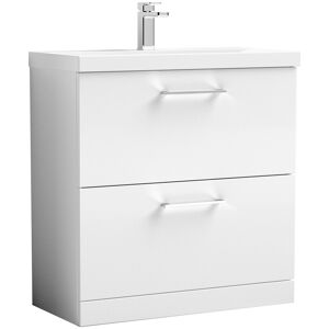 Nuie Arno Floor Standing 2-Drawer Vanity Unit & Basin-3 800mm - Gloss White Nuie Arno Floor Standing 2-Drawer Vanity Unit & Basin-3 800mm - Gloss White
