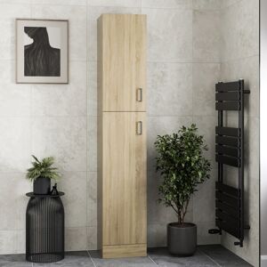 Alpine Bathroom Tall Unit Cabinet Oak Effect Soft Close Door Floor Standing Modern Alpine Bathroom Tall Unit Cabinet Oak Effect Soft Close Door Floor Standing Modern