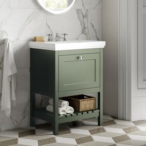 Hudson Reed Bexley Floor Standing Vanity Unit & 3th Basin 600mm Wide Fern Green Hudson Reed Bexley Floor Standing Vanity Unit & 3th Basin 600mm Wide Fern Green
