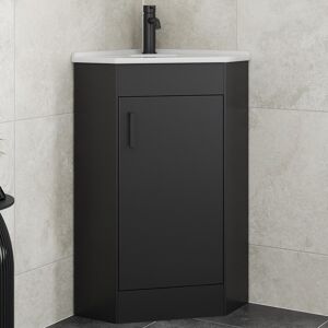 Alpine Black Single Door Corner Vanity Unit 585mm Alpine Black Single Door Corner Vanity Unit 585mm