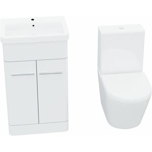Willesden Bathrooms 500mm Bathroom Vanity Basin Unit With Rimless Close Coupled Toilet White Willesden Bathrooms 500mm Bathroom Vanity Basin Unit With Rimless Close Coupled Toilet White