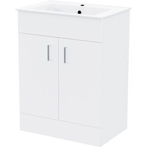 Willesden Bathrooms 600mm White Floorstanding Vanity Unit & Slim White Basin Flat Pack Willesden Bathrooms 600mm White Floorstanding Vanity Unit & Slim White Basin Flat Pack