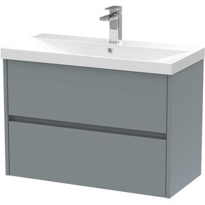 Nuie Havana Wall Hung 2-Drawer Vanity Unit & Basin 3 800mm Coastal Grey No Tap/waste Nuie Havana Wall Hung 2-Drawer Vanity Unit & Basin 3 800mm Coastal Grey No Tap/waste
