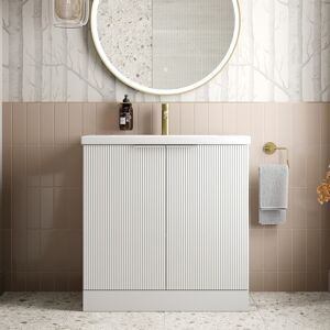 Affine Bathroom Vanity Unit Basin Sink Free Standing 800mm Door Cabinet Storage White Affine Bathroom Vanity Unit Basin Sink Free Standing 800mm Door Cabinet Storage White