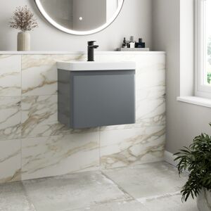 Affine Bathroom Cloakroom Vanity Unit Wash Basin Cabinet Drawers Storage Grey 500mm Affine Bathroom Cloakroom Vanity Unit Wash Basin Cabinet Drawers Storage Grey 500mm