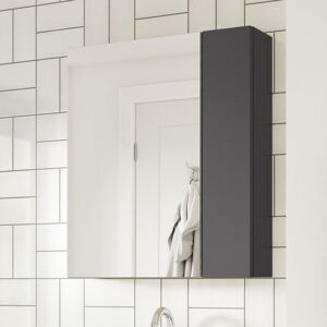 Premier Wall Mounted 600mm Bathroom Mirrored Cabinet Gloss Grey - Bathroom Cabinet Premier Wall Mounted 600mm Bathroom Mirrored Cabinet Gloss Grey - Bathroom Cabinet